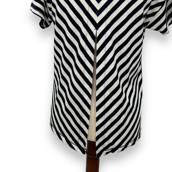 Rag & Bone Blue striped tee XS open back Crewneck navy nautical coastal top - Picture 13 of 15